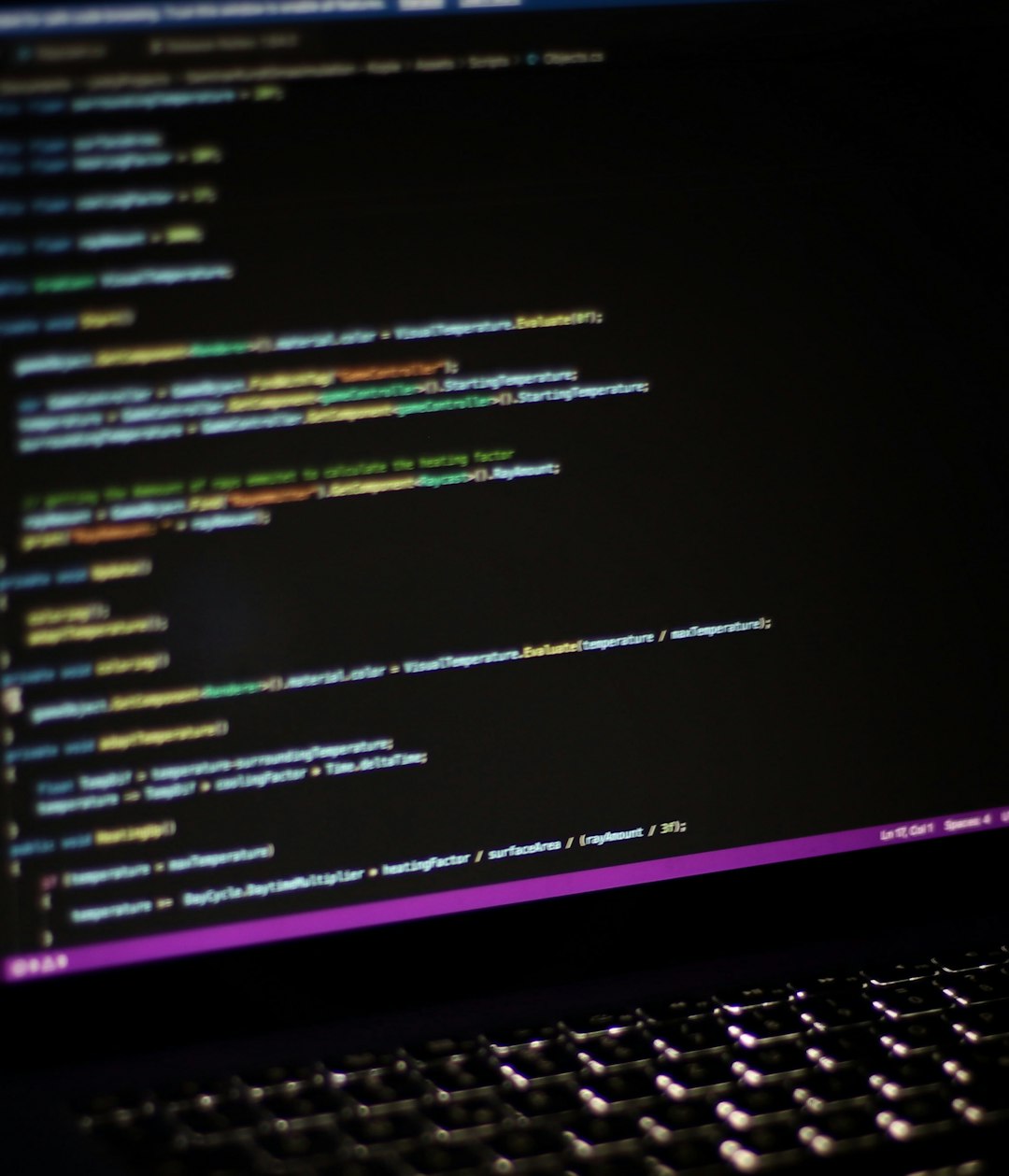 Computer screen with coding